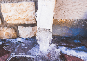 Water exiting a down spout